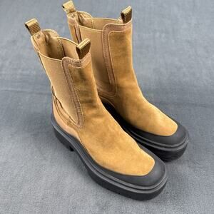 Sam Edelman Womens Lulia Chunky Chelsea Boots Size 6 in New Whiskey Suede